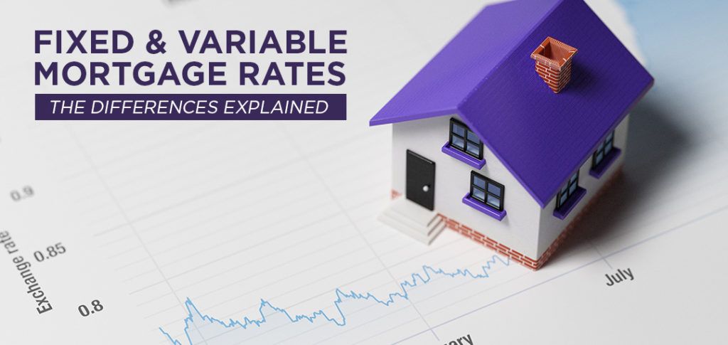 House sat on financial sheet showing fixed and variable rate mortgage trend and interest