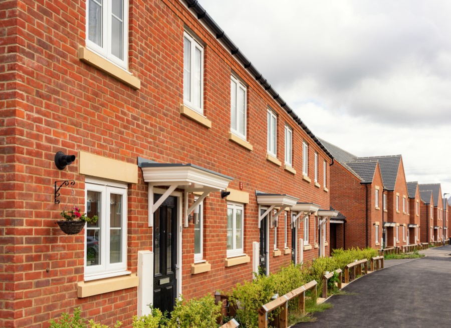 Modern suburban British housing development