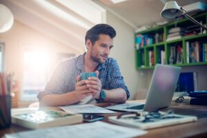 Man working at home